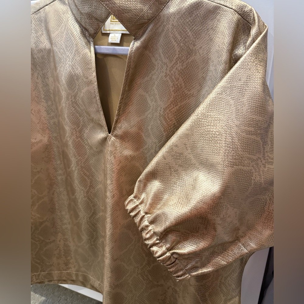 Emily McCarthy Python vegan leather top